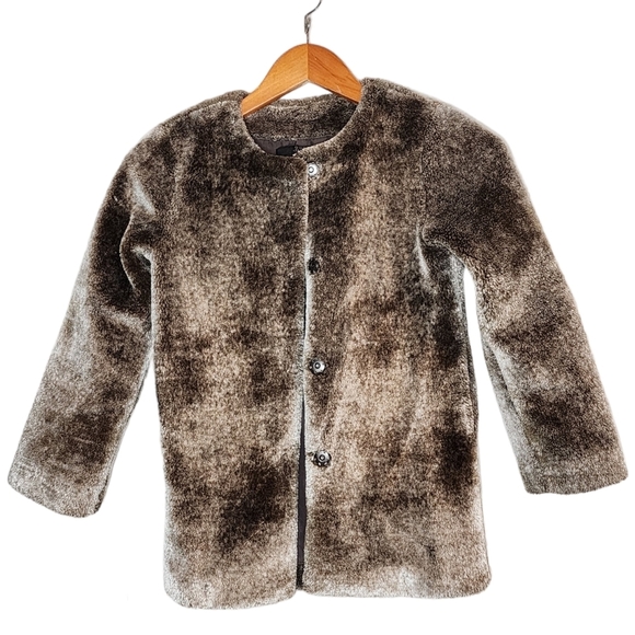 Guess Soft Faux Fur brown coat. Kids size 8. Pockets - Picture 1 of 17